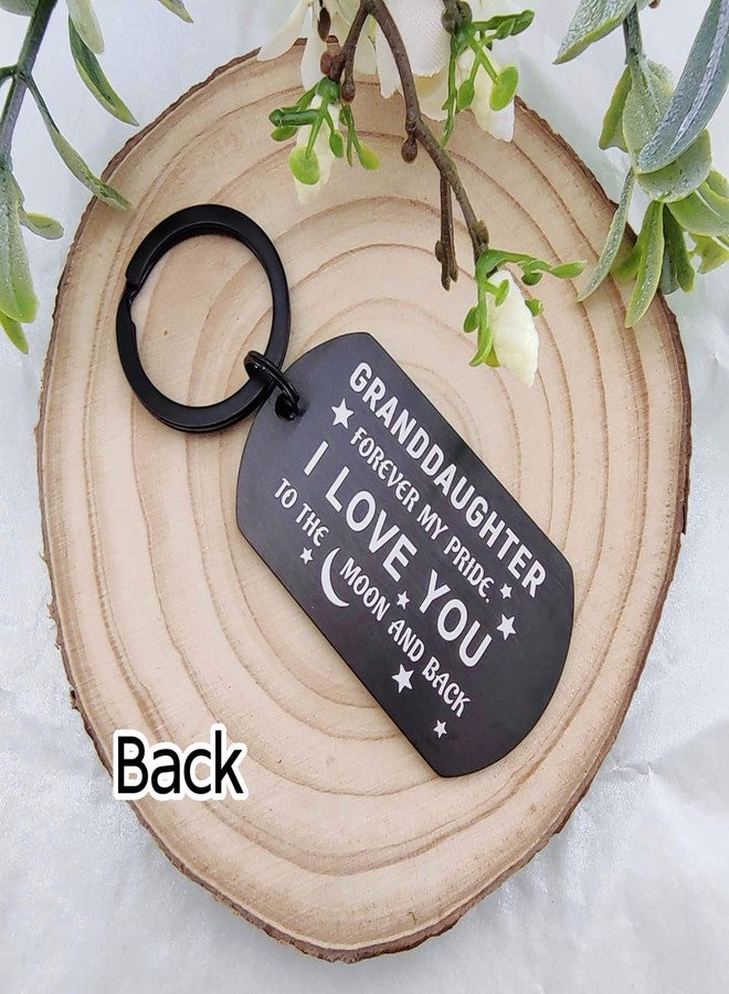 DGXMD To My Granddaughter Gifts - Engraved Metal Granddaughter Keychain - Birthday Graduation Gifts for Granddaughters from Grandma Grandpa - Image 4